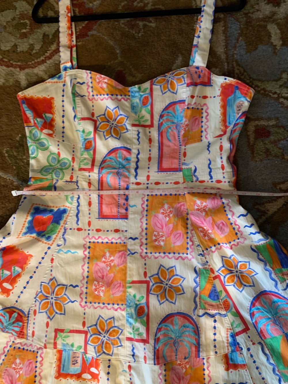 Avec Les Filles Cream Multicolor Patchwork Sundress - Picture 3 of 7